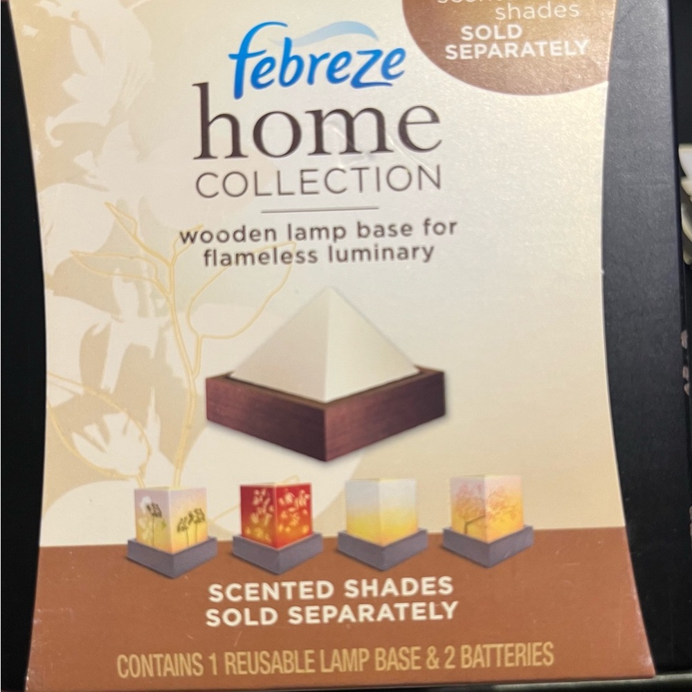 #779-NIB(Discontinued)Febreze Home Collection Flameless Luminary wooden base +6